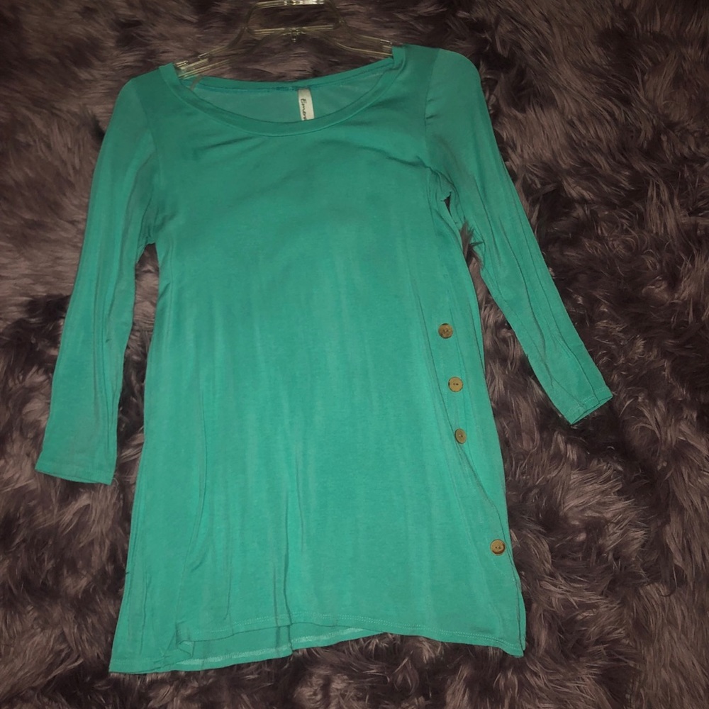 Teal Half Sleeve Blouse